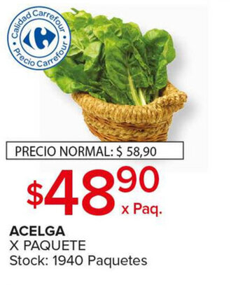 Carrefour Maxi Acelga x paquete oferta