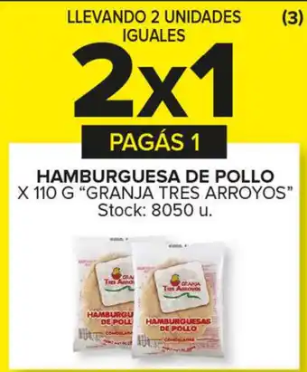 Carrefour Maxi 2x1 Granja Tres Arroyos Hamburguesa de Pollo x 110g oferta