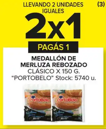 Carrefour Maxi 2x1 Portobelo Medallón de Merluza Rebozado x 150g oferta