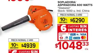 Carrefour Maxi Daewoo Sopladora/Aspiradora 600 Watts oferta