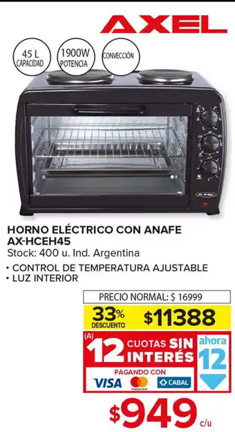 Axel Horno Eléctrico con Anafe AX-HCEH45