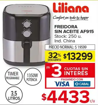 Carrefour Maxi Liliana Freidora Sin Aceite AF915 oferta