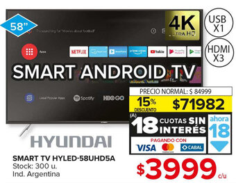 Carrefour Maxi Hyundai Smart TV HYLED-58UHD5A oferta