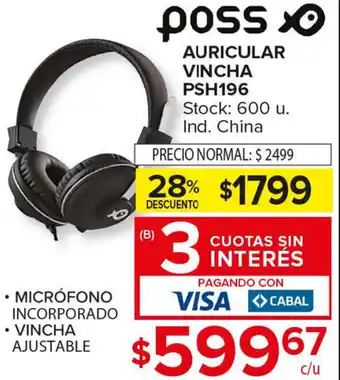 Carrefour Maxi Auricular Vincha PSH196 oferta