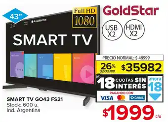 Carrefour Maxi GoldStar Smart TV GO43 FS21 oferta