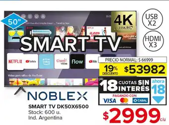 Carrefour Maxi Noblex Smart TV DK50X6500 oferta