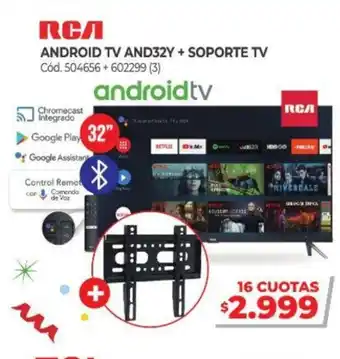 Naldo Lombardi RCA Android Tv And32y + Soporte Tv oferta