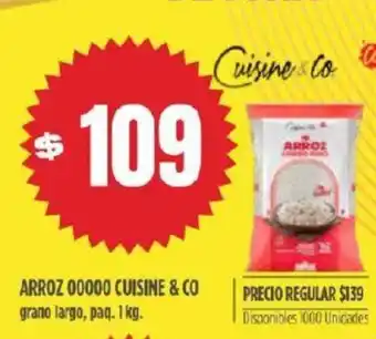 Supermercados Vea Arroz 00000 Cuisine & Co grano largo, paq. 1 kg oferta