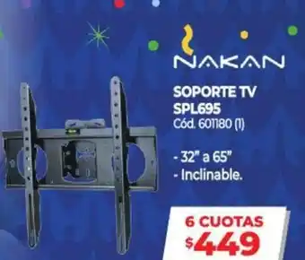 Naldo Lombardi Nakan Soporte Tv Spl695 oferta