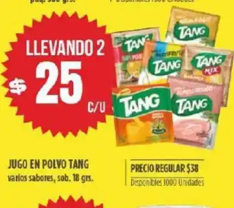 Supermercados Vea Tang Jugo En Polvo varios sabores, sab. 18 grs. oferta