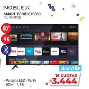 Naldo Lombardi Noblex Smart Tv Dk50x6500 oferta