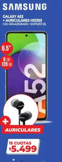 Naldo Lombardi Samsung Galaxy A52 + Auriculares Hs1303 oferta