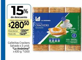 La Anonima Galletitas Crackers Salvado oferta