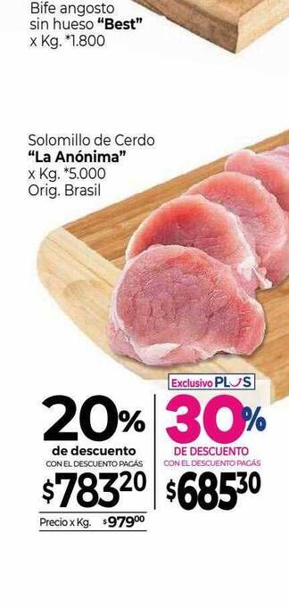 La Anonima Solomillo De Cerdo oferta
