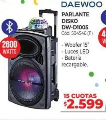 Naldo Lombardi Daewoo Parlante Disko DW-D1005 oferta