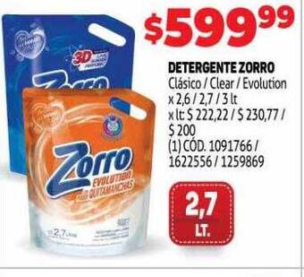 Makro Detergente Zorro oferta