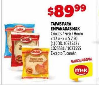 Makro Tapas Para Empanadas M&k oferta