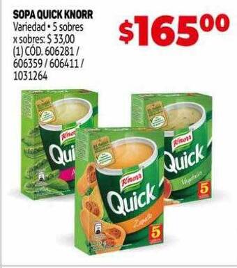 Makro Sopa Quick Knorr oferta