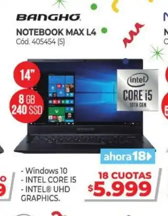 Naldo Lombardi Bangho Notebook Max L4 oferta
