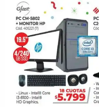 Naldo Lombardi Gfast Pc Cm-5802 + Monitor Hp oferta