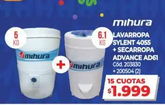 Naldo Lombardi Mihura Lavarropa Sylent 4055 + Secarropa Advance Ad61 oferta