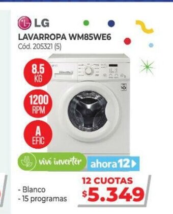 Naldo Lombardi LG Lavarropa Wm85we6 oferta