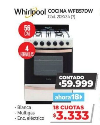 Naldo Lombardi Whirlpool Cocina WFB57DW oferta