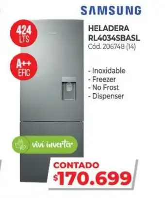 Naldo Lombardi Samsung Heladera RL4034Sbasl oferta