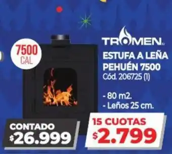 Naldo Lombardi Tromen Estufa A Leña Pehuèn 7500 oferta