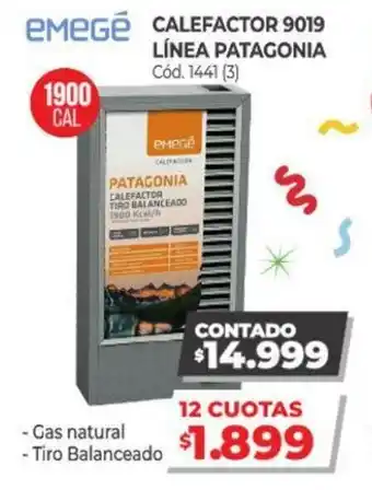 Naldo Lombardi Emegè Calefactor 9019 Línea Patagonia oferta