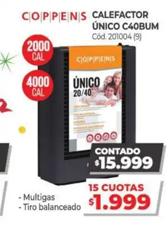 Naldo Lombardi Coppens Calefactor único C40BUM oferta