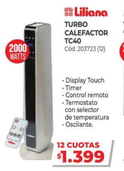 Turbo calefactor best sale liliana tc 40