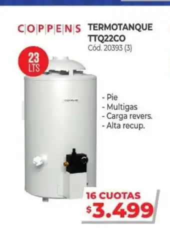 Naldo Lombardi Coppens Termotanque Ttq22co oferta