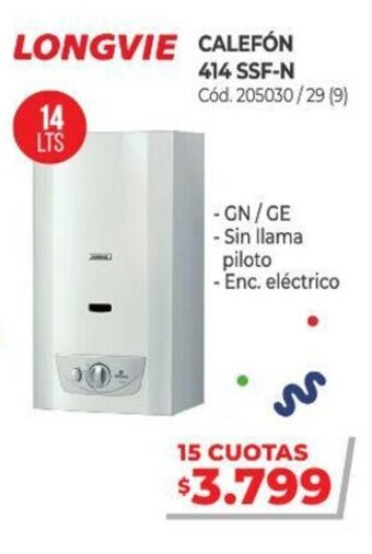 Naldo Lombardi Longvie Calefón 414 SSF-N oferta