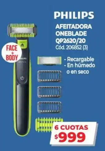 Naldo Lombardi Philips Afeitadora Oneblade Qp2620/20 oferta