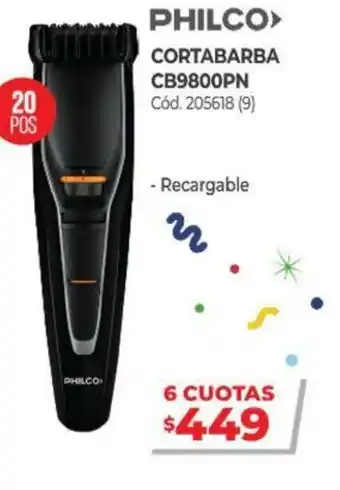 Naldo Lombardi Philco Cortabarba Cb9800pn oferta