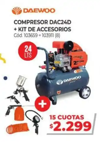 Naldo Lombardi Daewoo Compresor Dac24d + Kit De Accesorios oferta