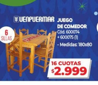 Naldo Lombardi Venpuermar Juego De Comedor oferta