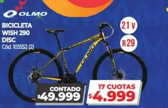 Naldo Lombardi Olmo Bicicleta Wish 290 Disc oferta