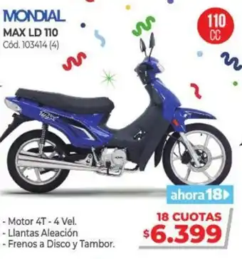Naldo Lombardi Mondial Max Ld 110 oferta