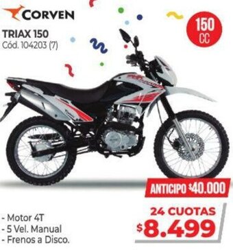 Naldo Lombardi Corven Triax 150 oferta