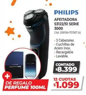 Naldo Lombardi Philips Afeitadora S3122/51 Serie 3000 oferta