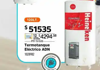 Easy 120lt. Termotanque Eléctrico Adn Heineken oferta