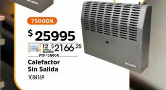 Easy Calefactor Sin Salida 7500gn. oferta