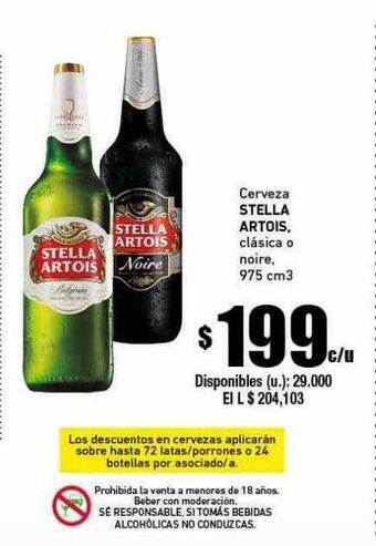 Cooperativa Obrera Cerveza Stella Artois oferta