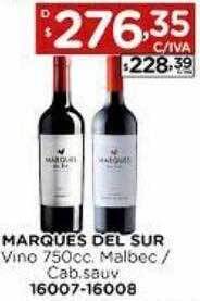 Hipermay Marques Del Sur Vino Malbec Cab.sauv oferta
