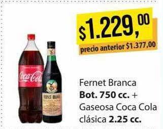 Supermercados Damesco Fernet Branca Gaseosa Coca Cola Clasica oferta