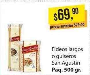Supermercados Damesco Fideos Largos O Guiseros San Agustin oferta