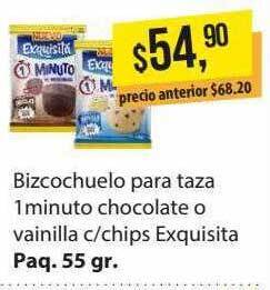 Supermercados Damesco Bizcochuelo Para Taza 1 Minuto Chocolate O Vainilla C Chips Exquisita oferta