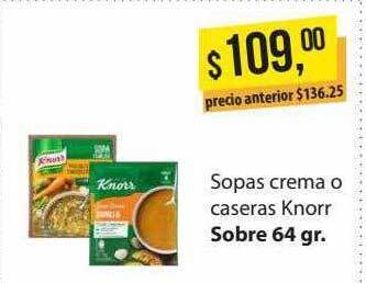 Supermercados Damesco Sopas Crema O Caseras Knorr oferta